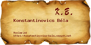 Konstantinovics Béla névjegykártya