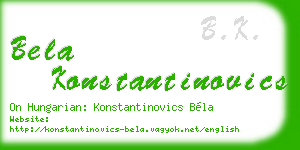 bela konstantinovics business card