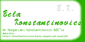 bela konstantinovics business card